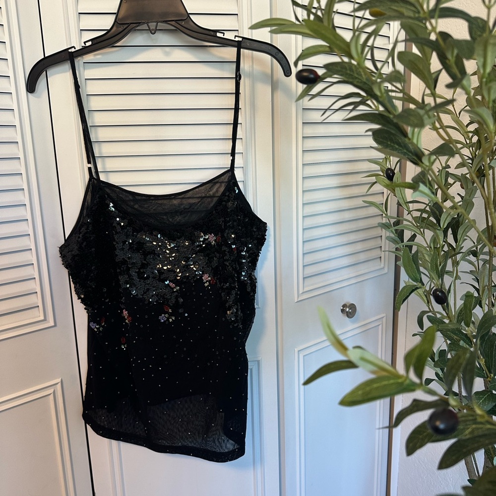 Elegant Black Sequin Women's Top
